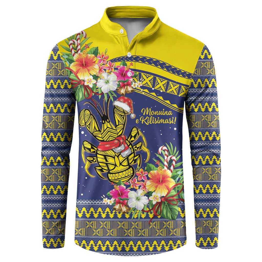 Monuina e Kilisimasi Niue Christmas Button Sweatshirt Niuean Tribal Pattern LT9 Gold - Polynesian Pride
