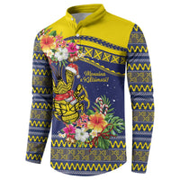 Monuina e Kilisimasi Niue Christmas Button Sweatshirt Niuean Tribal Pattern LT9 - Polynesian Pride
