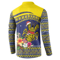 Monuina e Kilisimasi Niue Christmas Button Sweatshirt Niuean Tribal Pattern LT9 - Polynesian Pride