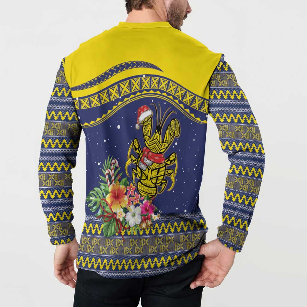Monuina e Kilisimasi Niue Christmas Button Sweatshirt Niuean Tribal Pattern LT9 - Polynesian Pride