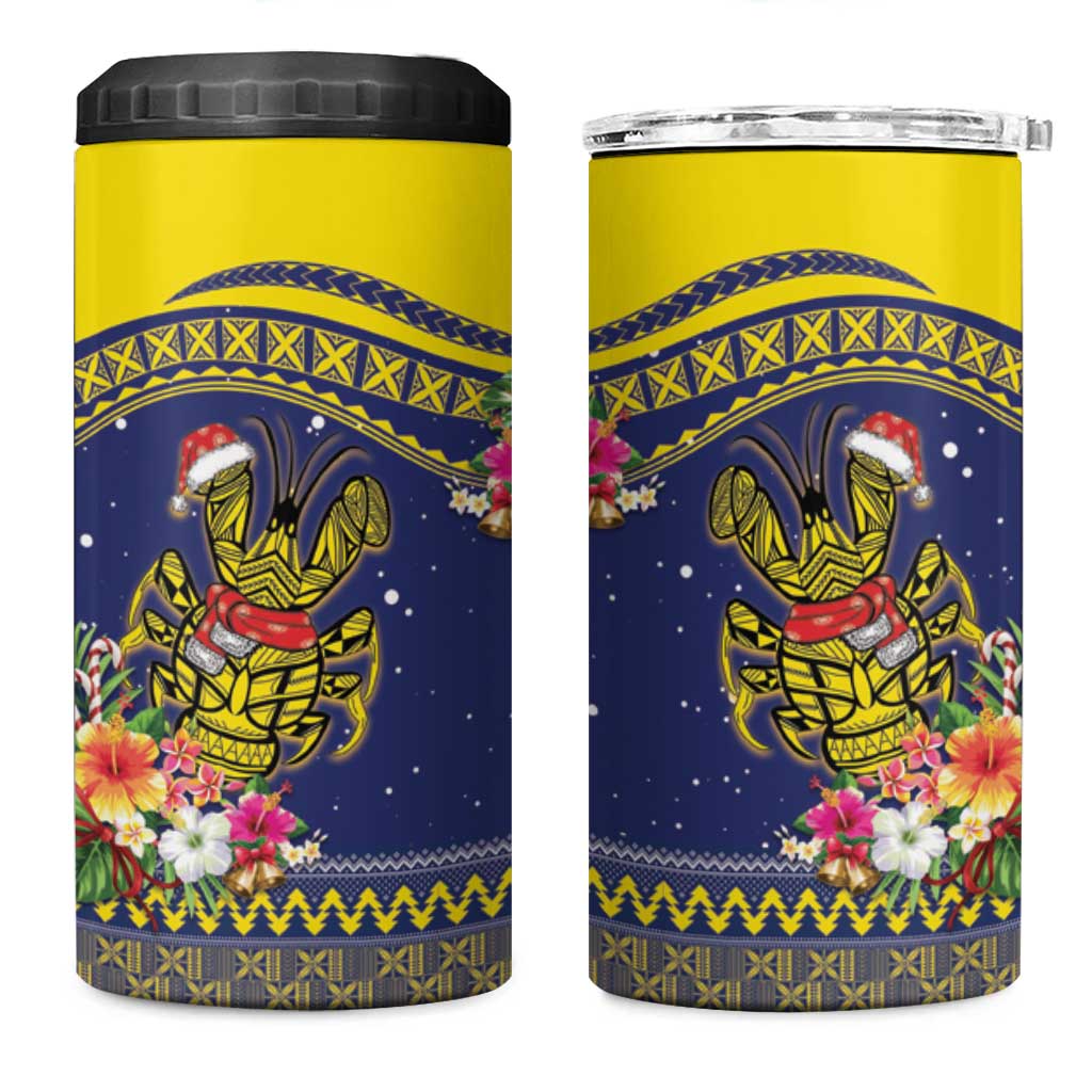 Monuina e Kilisimasi Niue Christmas 4 in 1 Can Cooler Tumbler Niuean Tribal Pattern LT9 One Size: 16 oz Gold - Polynesian Pride
