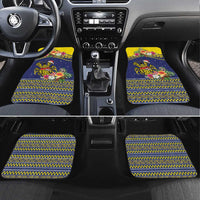 Monuina e Kilisimasi Niue Christmas Car Mats Niuean Tribal Pattern LT9 Set 4pcs Gold - Polynesian Pride