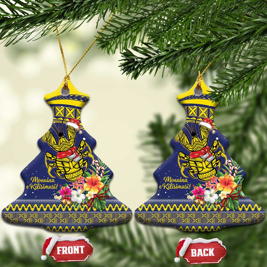 Monuina e Kilisimasi Niue Christmas Ceramic Ornament Niuean Tribal Pattern LT9 Christmas Tree Gold - Polynesian Pride