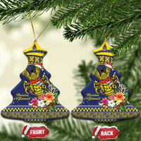 Monuina e Kilisimasi Niue Christmas Ceramic Ornament Niuean Tribal Pattern LT9 Christmas Tree Gold - Polynesian Pride