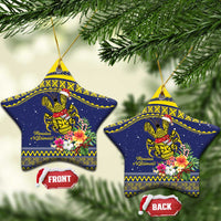 Monuina e Kilisimasi Niue Christmas Ceramic Ornament Niuean Tribal Pattern LT9 Star Gold - Polynesian Pride