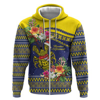 Monuina e Kilisimasi Niue Christmas Hoodie Niuean Tribal Pattern LT9 Zip Hoodie Gold - Polynesian Pride