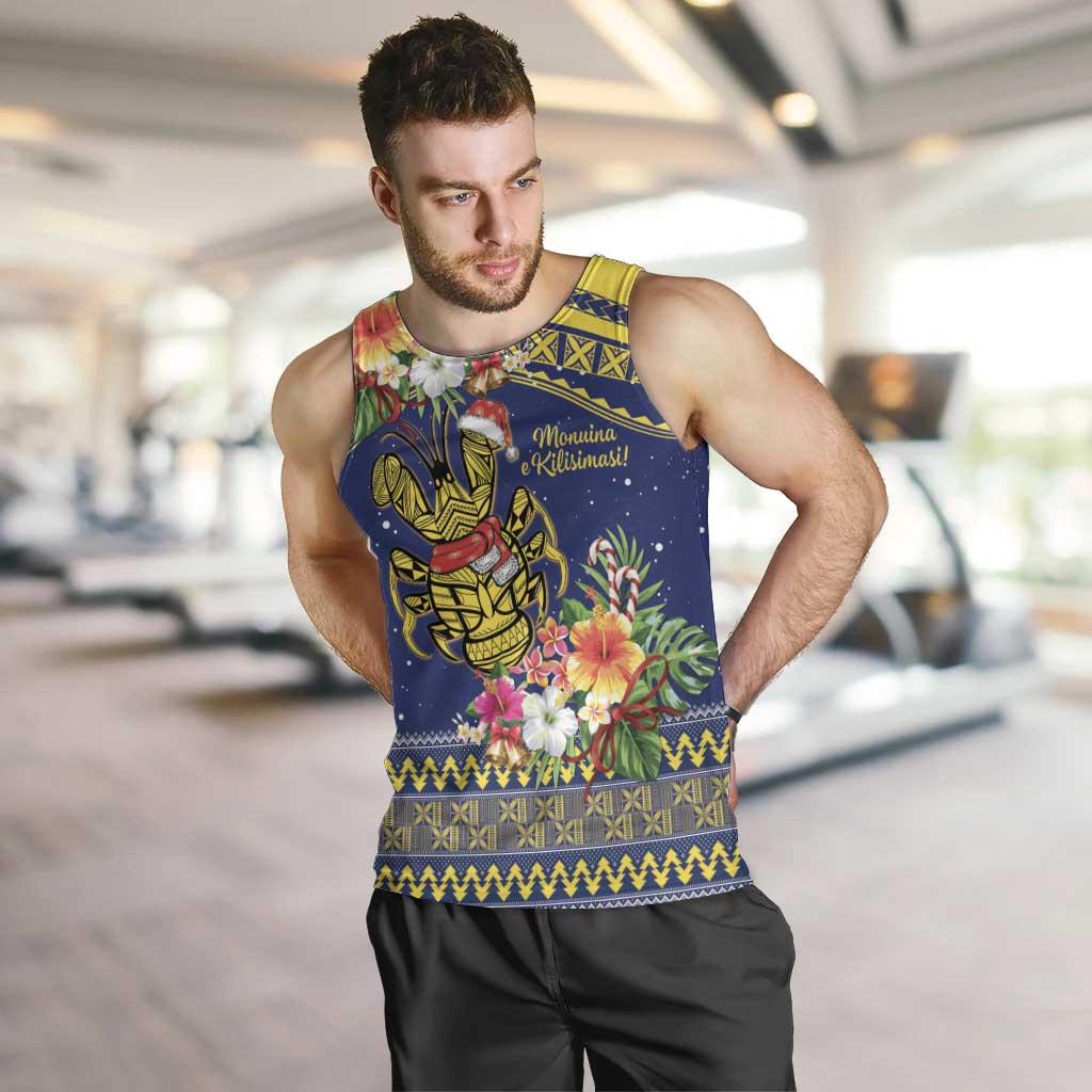Monuina e Kilisimasi Niue Christmas Men Tank Top Niuean Tribal Pattern LT9 Gold - Polynesian Pride