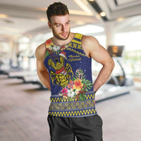 Monuina e Kilisimasi Niue Christmas Men Tank Top Niuean Tribal Pattern LT9 Gold - Polynesian Pride