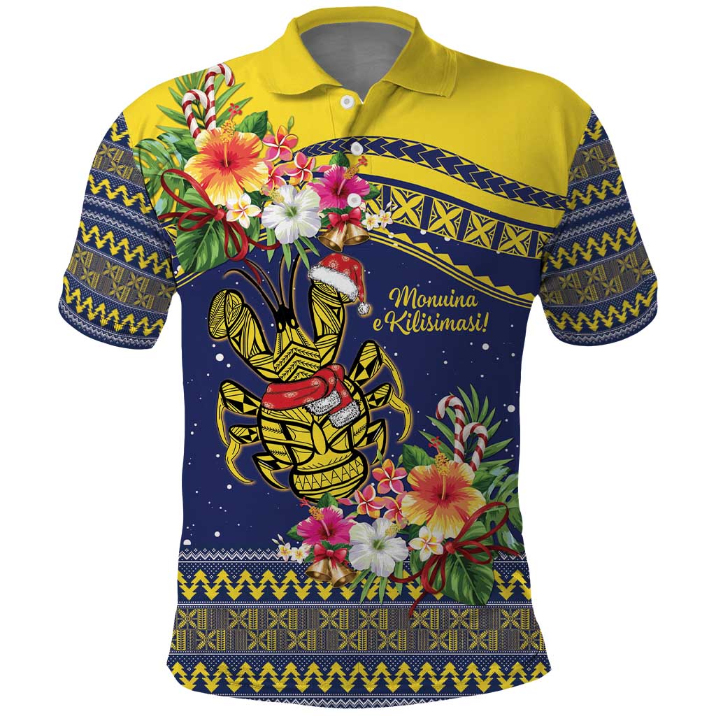 Monuina e Kilisimasi Niue Christmas Polo Shirt Niuean Tribal Pattern LT9 Gold - Polynesian Pride