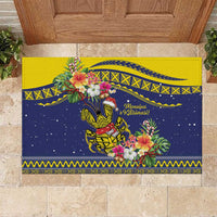 Monuina e Kilisimasi Niue Christmas Rubber Doormat Niuean Tribal Pattern LT9 Gold - Polynesian Pride