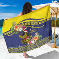 Monuina e Kilisimasi Niue Christmas Sarong Niuean Tribal Pattern LT9 One Size 44 x 66 inches Gold - Polynesian Pride