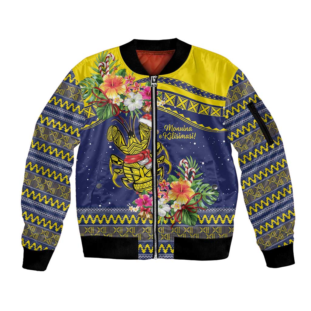 Monuina e Kilisimasi Niue Christmas Sleeve Zip Bomber Jacket Niuean Tribal Pattern LT9 Unisex Gold - Polynesian Pride