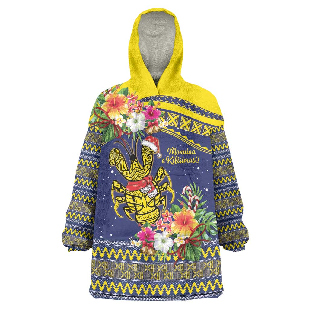 Monuina e Kilisimasi Niue Christmas Wearable Blanket Hoodie Niuean Tribal Pattern LT9 One Size Gold - Polynesian Pride