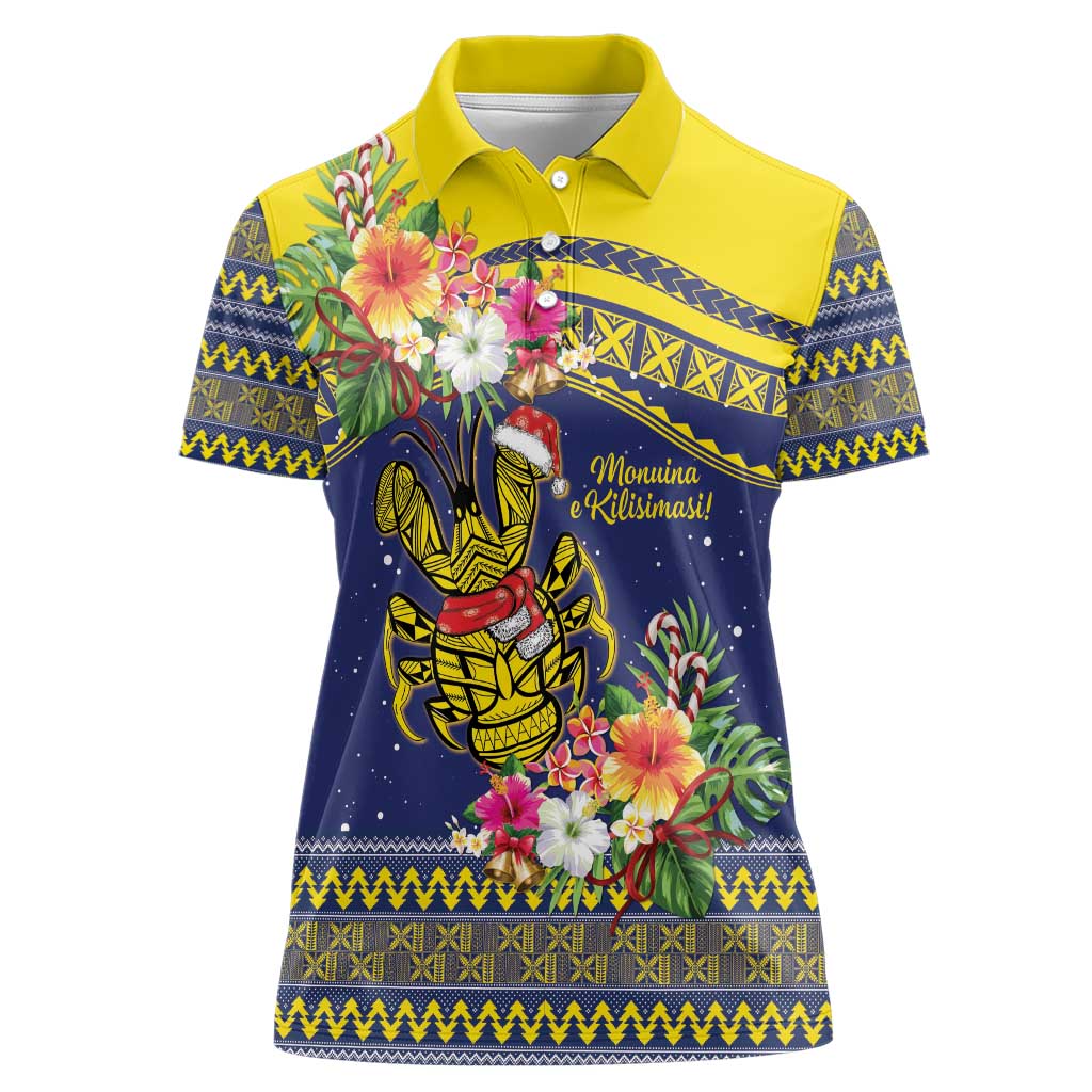 Monuina e Kilisimasi Niue Christmas Women Polo Shirt Niuean Tribal Pattern LT9 Female Gold - Polynesian Pride