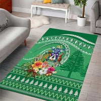 Norfolk Island Pine Tree Christmas Area Rug Coat of Arm and Polynesian Pattern LT9 - Polynesian Pride