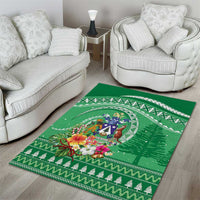 Norfolk Island Pine Tree Christmas Area Rug Coat of Arm and Polynesian Pattern LT9 - Polynesian Pride