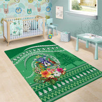 Norfolk Island Pine Tree Christmas Area Rug Coat of Arm and Polynesian Pattern LT9 - Polynesian Pride
