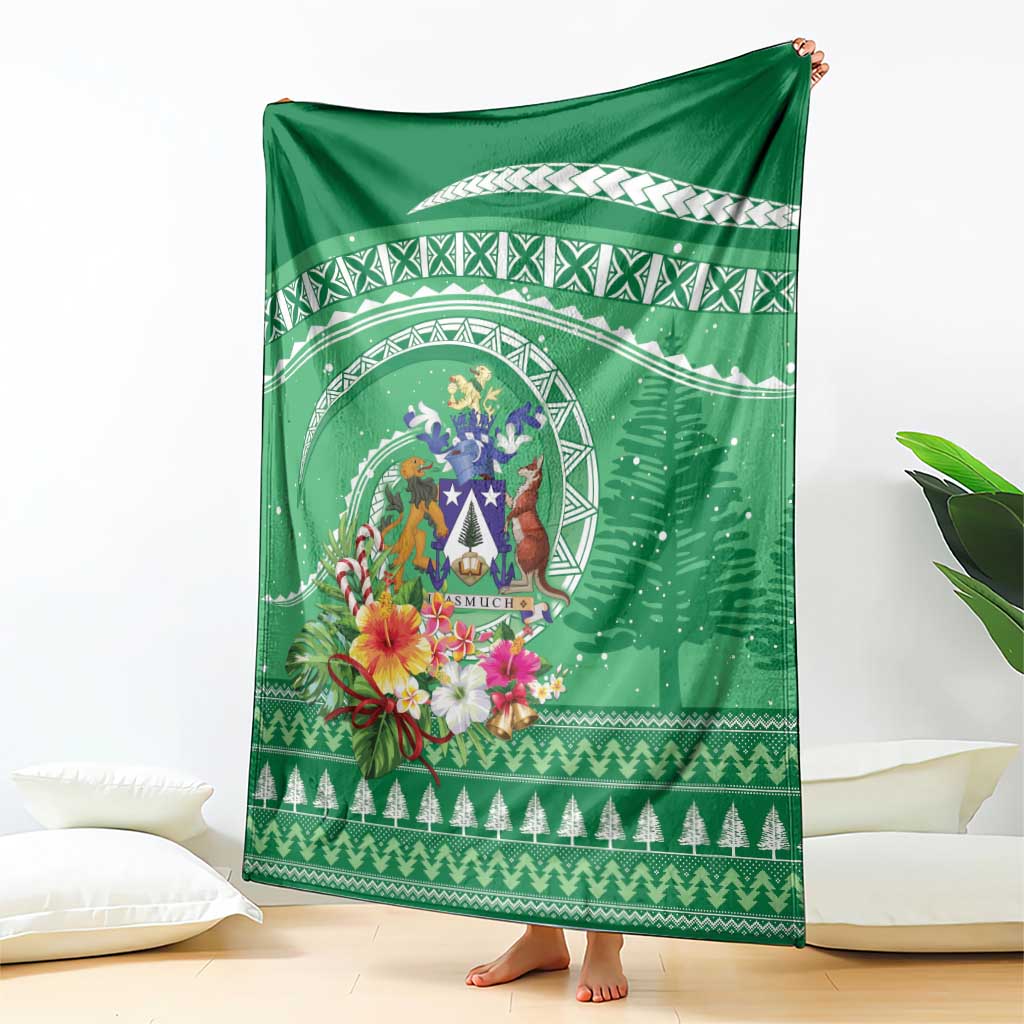 Norfolk Island Pine Tree Christmas Blanket Coat of Arm and Polynesian Pattern LT9 - Polynesian Pride