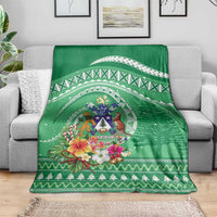 Norfolk Island Pine Tree Christmas Blanket Coat of Arm and Polynesian Pattern LT9 - Polynesian Pride