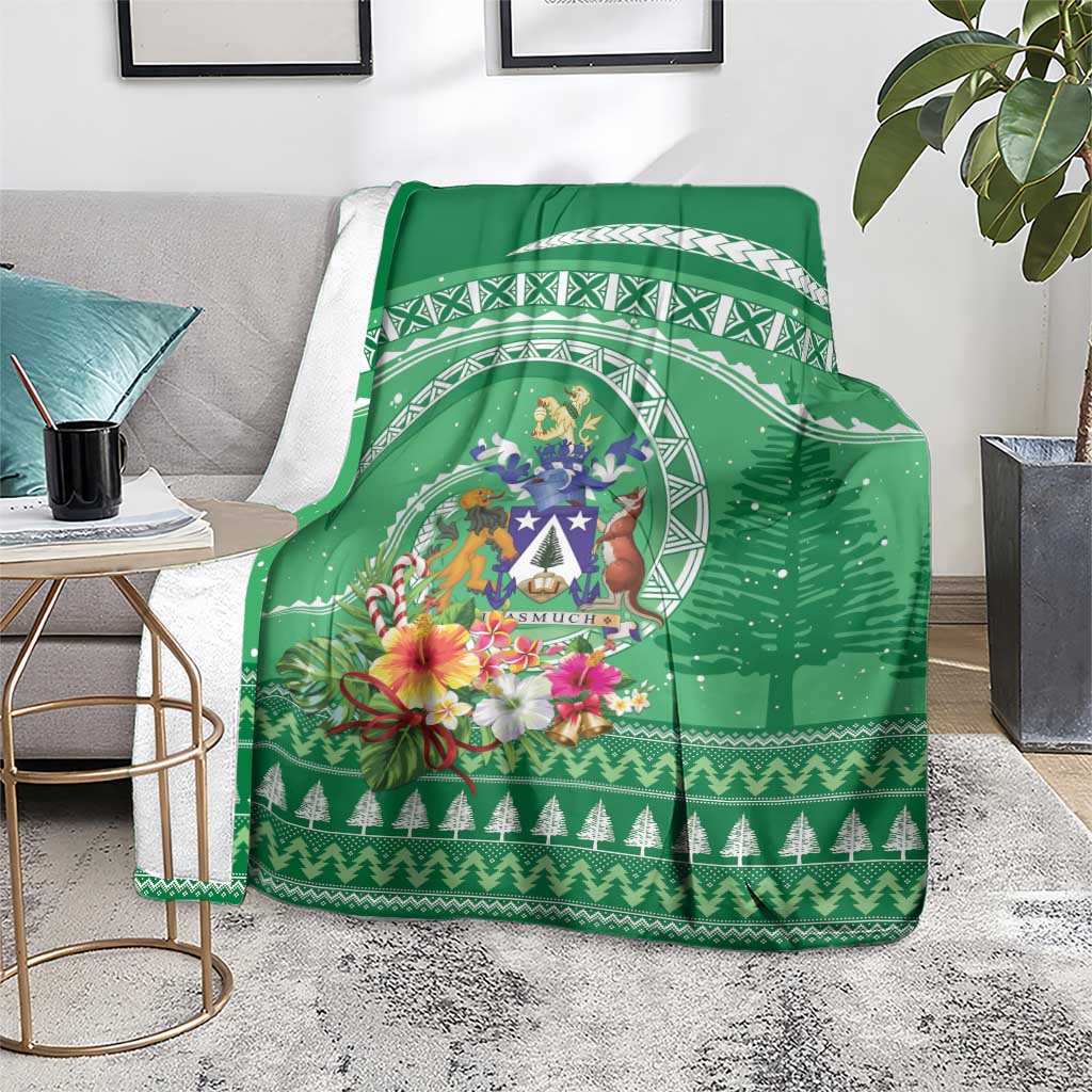 Norfolk Island Pine Tree Christmas Blanket Coat of Arm and Polynesian Pattern LT9 - Polynesian Pride