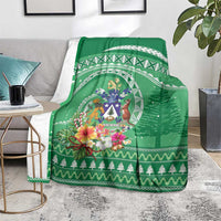 Norfolk Island Pine Tree Christmas Blanket Coat of Arm and Polynesian Pattern LT9 - Polynesian Pride