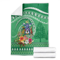 Norfolk Island Pine Tree Christmas Blanket Coat of Arm and Polynesian Pattern LT9 - Polynesian Pride
