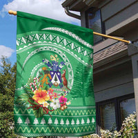 Norfolk Island Pine Tree Christmas Garden Flag Coat of Arm and Polynesian Pattern LT9 - Polynesian Pride