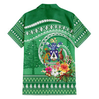 Norfolk Island Pine Tree Christmas Hawaiian Shirt Coat of Arm and Polynesian Pattern LT9 - Polynesian Pride