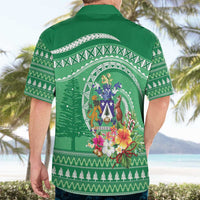 Norfolk Island Pine Tree Christmas Hawaiian Shirt Coat of Arm and Polynesian Pattern LT9 - Polynesian Pride