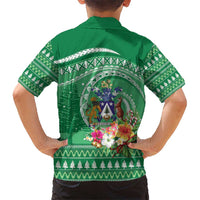 Norfolk Island Pine Tree Christmas Hawaiian Shirt Coat of Arm and Polynesian Pattern LT9 - Polynesian Pride