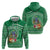 Norfolk Island Pine Tree Christmas Hoodie Coat of Arm and Polynesian Pattern