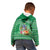 Norfolk Island Pine Tree Christmas Kid Hoodie Coat of Arm and Polynesian Pattern