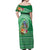 Norfolk Island Pine Tree Christmas Off Shoulder Maxi Dress Coat of Arm and Polynesian Pattern