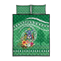 Norfolk Island Pine Tree Christmas Quilt Bed Set Coat of Arm and Polynesian Pattern LT9 - Polynesian Pride