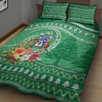 Norfolk Island Pine Tree Christmas Quilt Bed Set Coat of Arm and Polynesian Pattern LT9 - Polynesian Pride