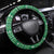 Norfolk Island Pine Tree Christmas Steering Wheel Cover Coat of Arm and Polynesian Pattern