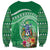 Norfolk Island Pine Tree Christmas Sweatshirt Coat of Arm and Polynesian Pattern