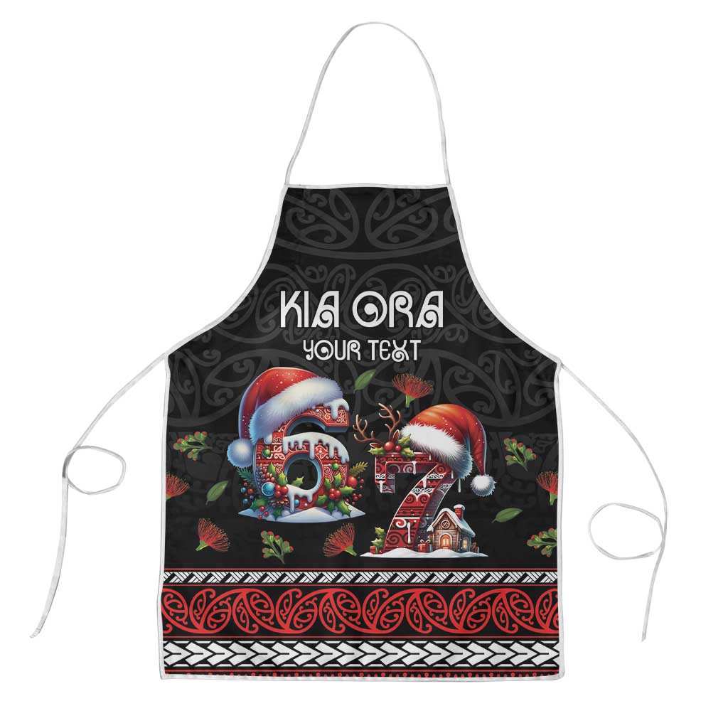 Aotearoa Six Seven Personalized Apron New Zealand Funny Christmas LT9 Red - Polynesian Pride