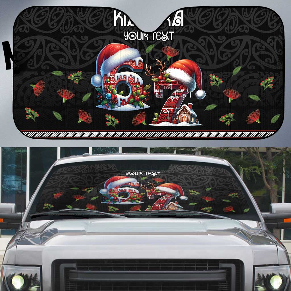 Aotearoa Six Seven Personalized Auto Sun Shade New Zealand Funny Christmas LT9 Red - Polynesian Pride