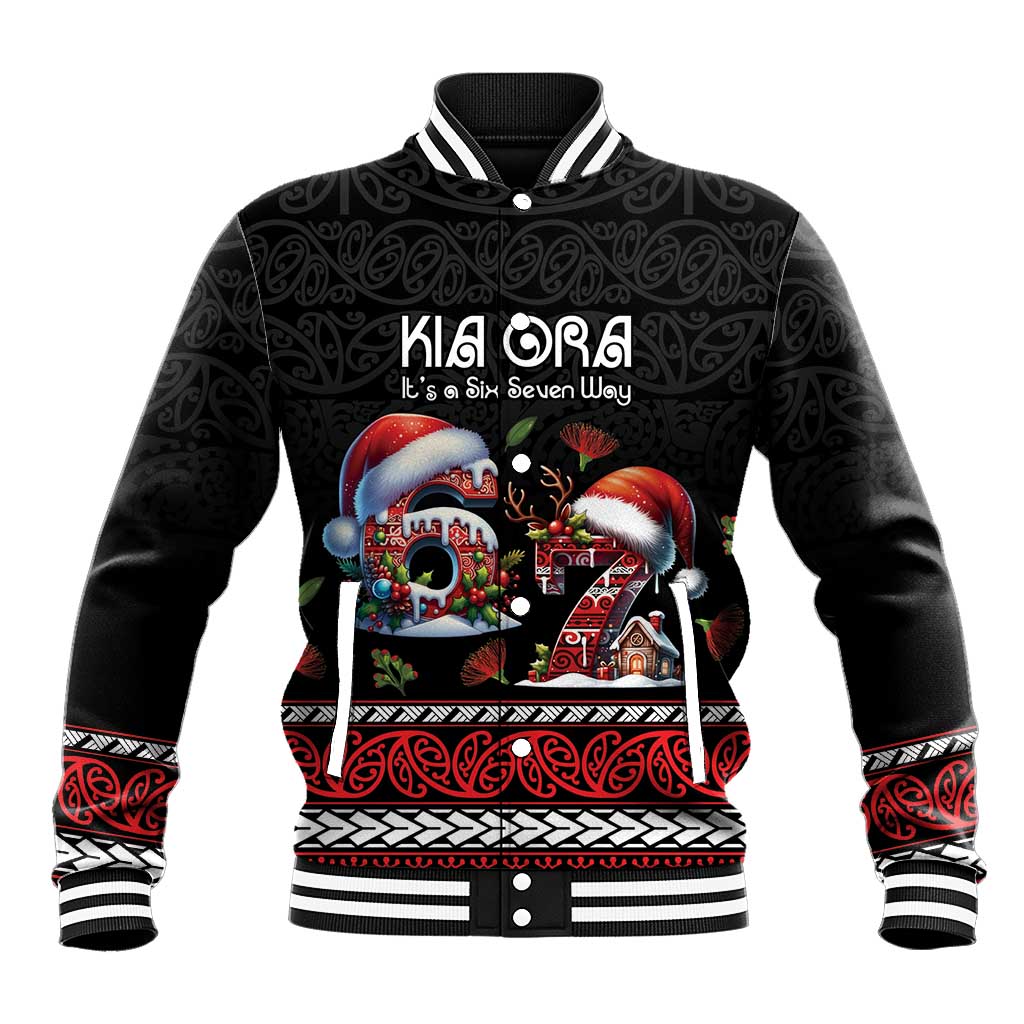 Aotearoa Six Seven Personalized Baseball Jacket New Zealand Funny Christmas LT9 Unisex Red - Polynesian Pride