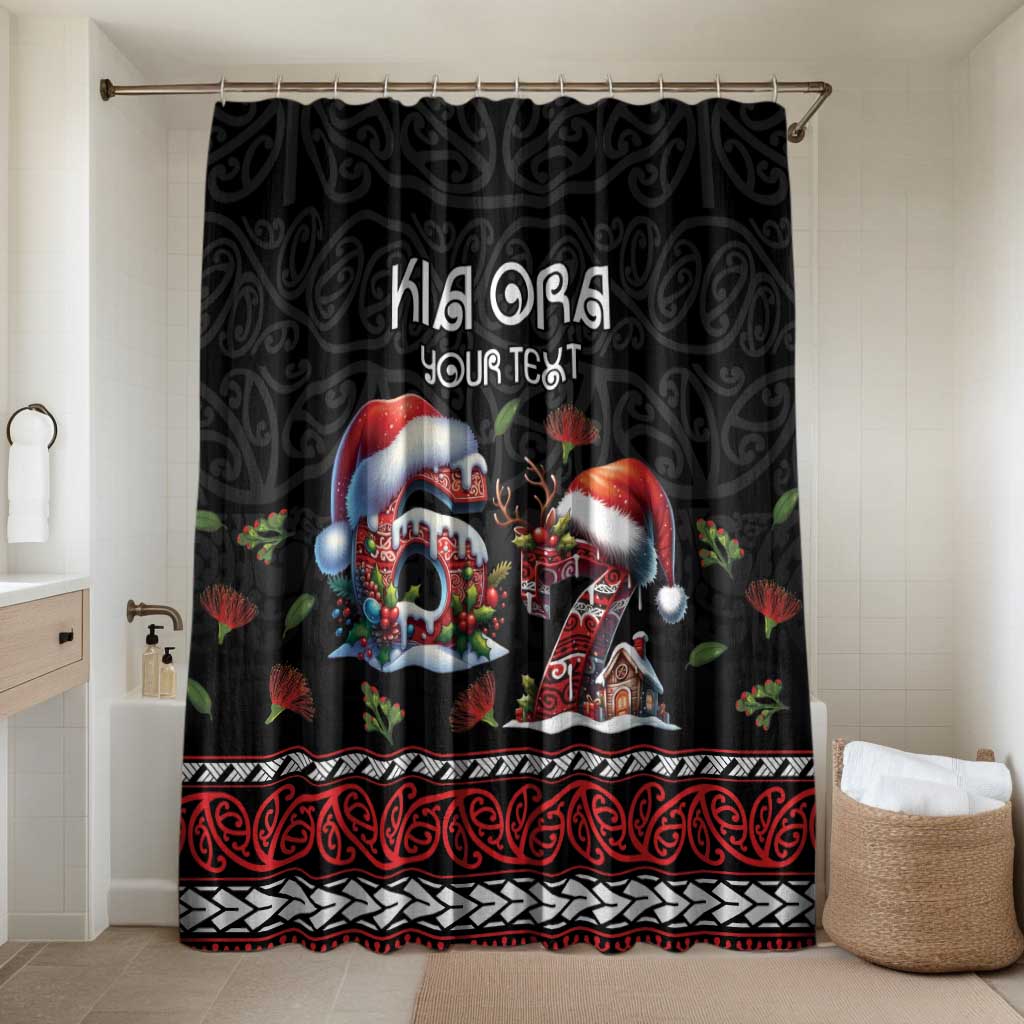 Aotearoa Six Seven Personalized Bathroom Set New Zealand Funny Christmas LT9 Shower Curtain Only Red - Polynesian Pride