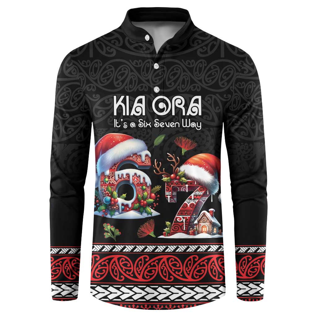 Aotearoa Six Seven Personalized Button Sweatshirt New Zealand Funny Christmas LT9 Red - Polynesian Pride