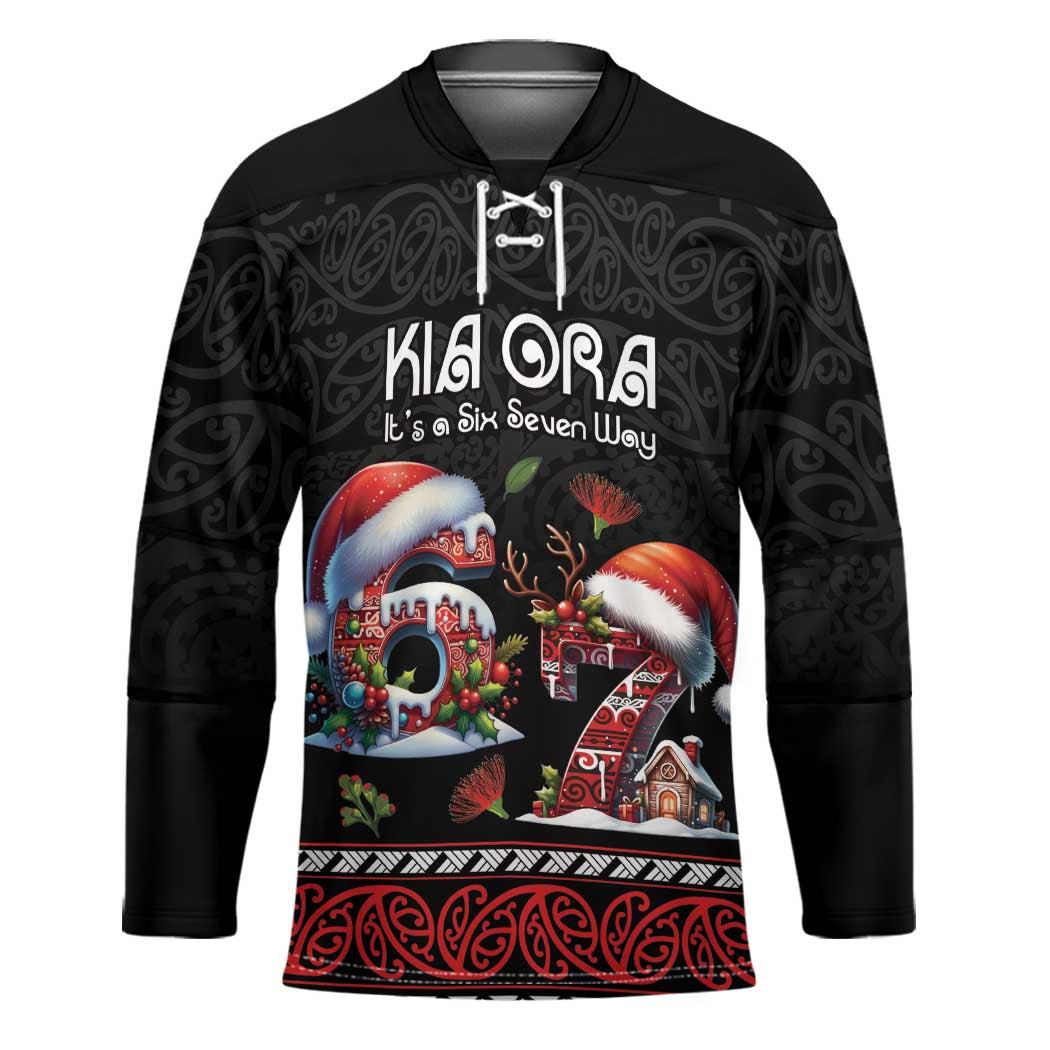 Aotearoa Six Seven Personalized Hockey Jersey New Zealand Funny Christmas LT9 Unisex Red - Polynesian Pride
