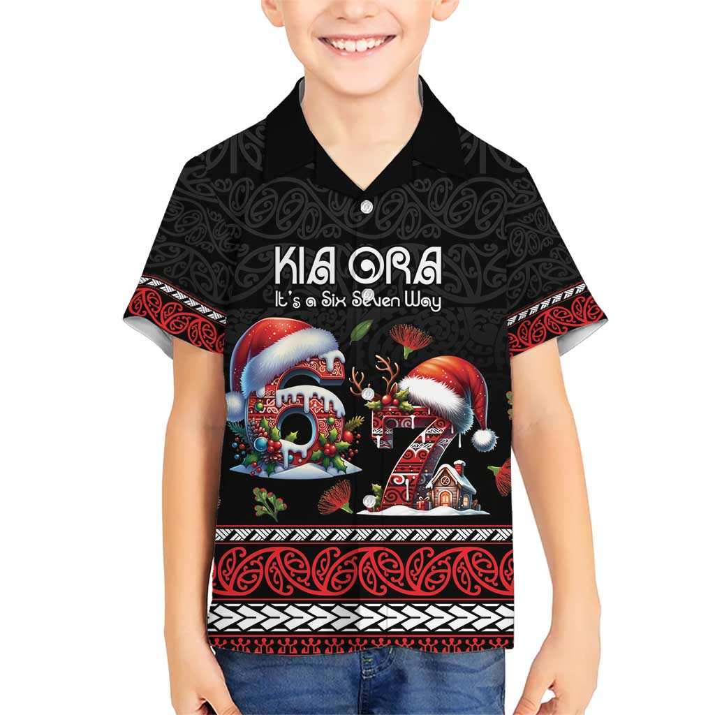 Aotearoa Six Seven Personalized Kid Hawaiian Shirt New Zealand Funny Christmas LT9 Kid Red - Polynesian Pride