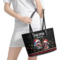 Aotearoa Six Seven Personalized Leather Tote Bag New Zealand Funny Christmas LT9 - Polynesian Pride