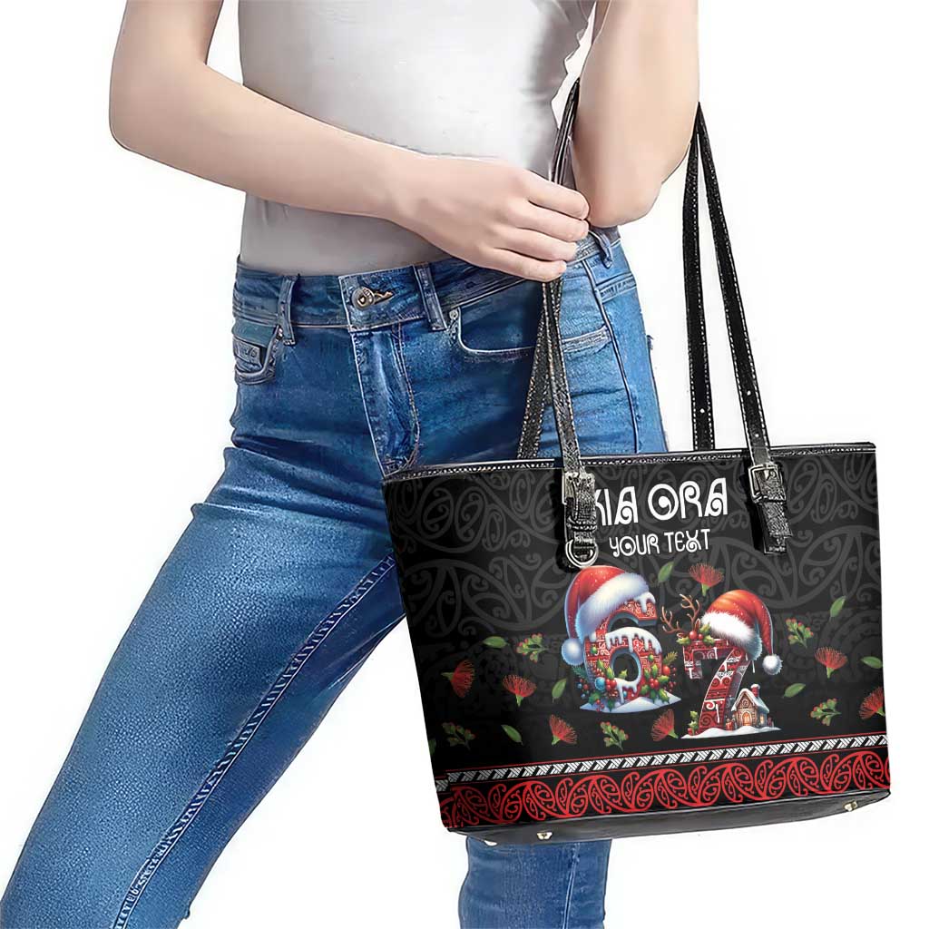 Aotearoa Six Seven Personalized Leather Tote Bag New Zealand Funny Christmas LT9 - Polynesian Pride