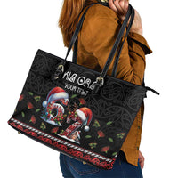 Aotearoa Six Seven Personalized Leather Tote Bag New Zealand Funny Christmas LT9 - Polynesian Pride