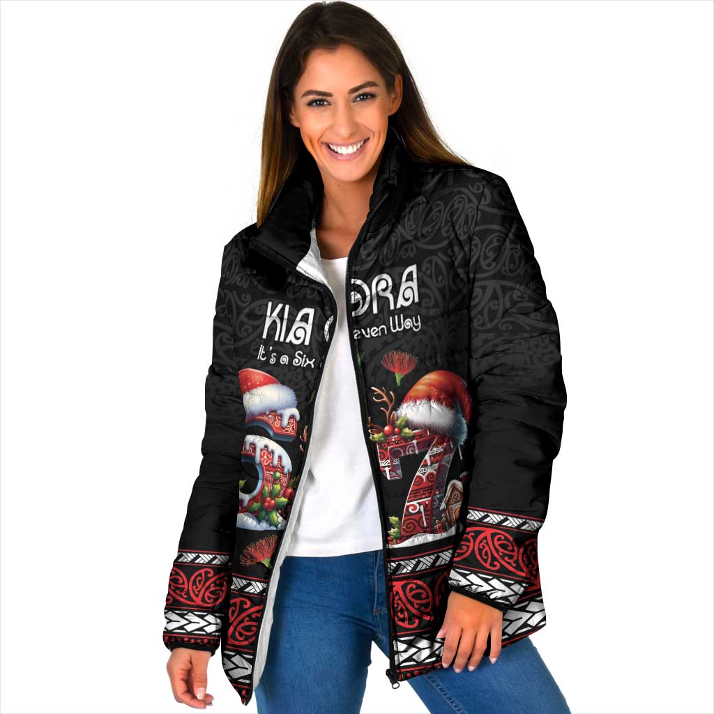 Aotearoa Six Seven Personalized Padded Jacket New Zealand Funny Christmas LT9 Women Red - Polynesian Pride