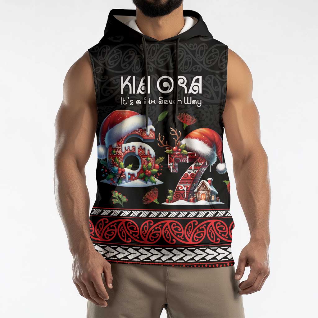 Aotearoa Six Seven Personalized Sleeveless Hoodie New Zealand Funny Christmas LT9 - Polynesian Pride