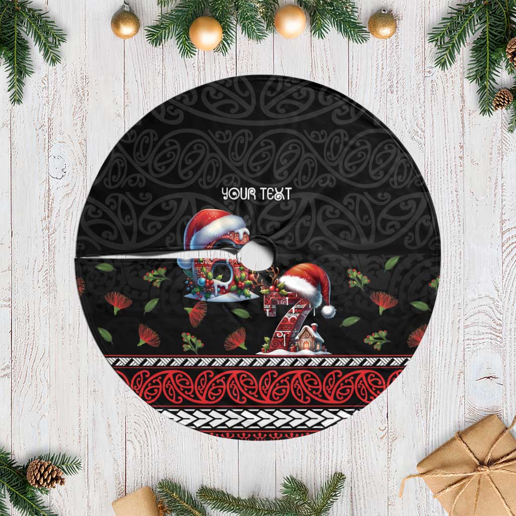 Aotearoa Six Seven Personalized Tree Skirt New Zealand Funny Christmas LT9 Casual 30'' (76cm) Red - Polynesian Pride